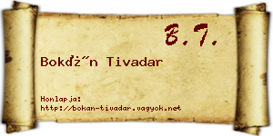 Bokán Tivadar névjegykártya