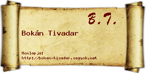 Bokán Tivadar névjegykártya