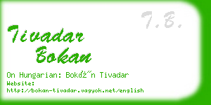 tivadar bokan business card